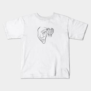 Woman Face One Line Kids T-Shirt